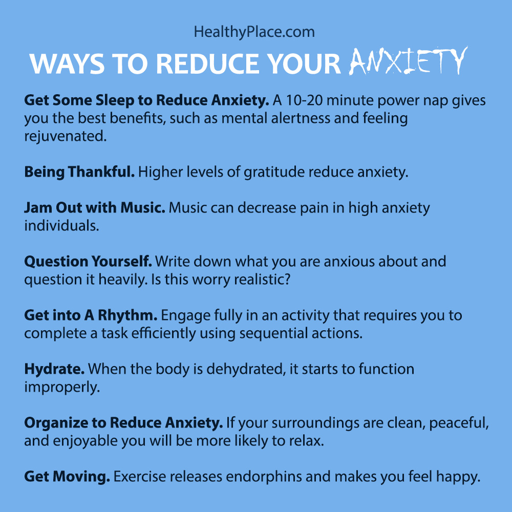 ways to alleviate anxiety